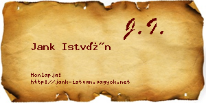 Jank István névjegykártya